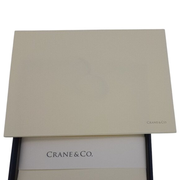 Crane & Co. 'E' Monogram Gold Initial Black Stationary W/ Envelopes 20 Count. - Picture 3 of 5
